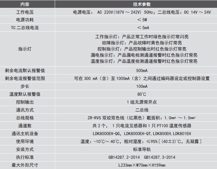 LDT9104EH組合式<a href=http://www.ding123.cn/dianqihuozai/ target=_blank class=infotextkey>電氣火災監控</a>探測器參數