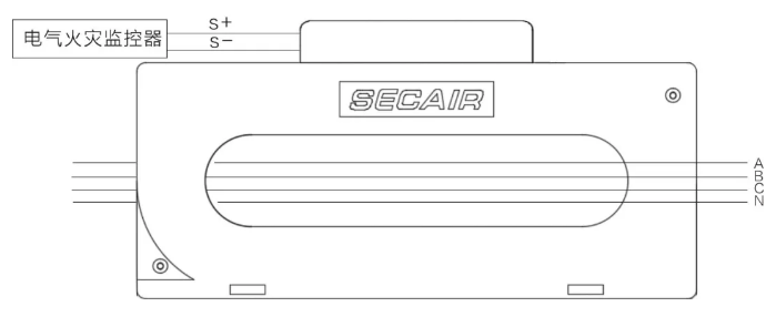 J-SCM41(250)剩余電流式<a href=http://www.ding123.cn/dianqihuozai/ target=_blank class=infotextkey>電氣火災監控</a>探測器接線圖